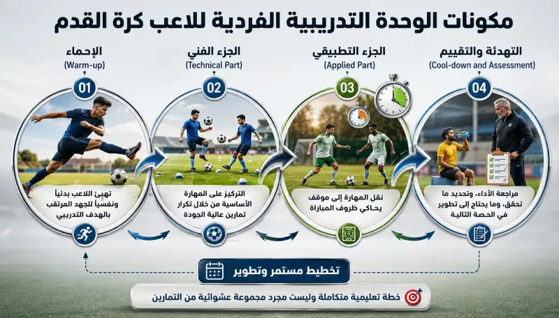 مكونات الوحدة التدريبية الفردية للاعب كرة القدم