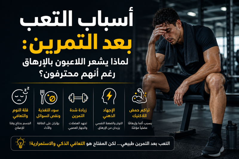 أسباب التعب بعد التمرين: لماذا يشعر اللاعبون بالإرهاق رغم أنهم محترفون؟