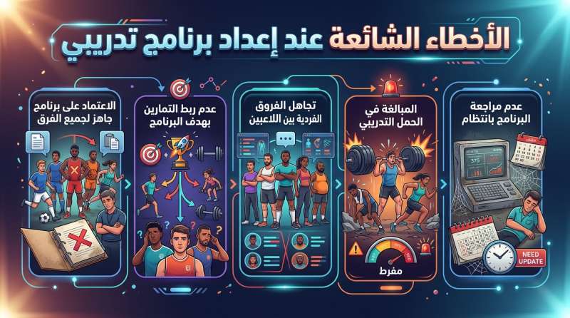 أكثر الأخطاء شيوعًا عند إعداد برنامج تدريبي لكرة القدم