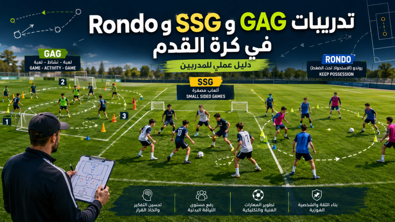 تدريبات GAG وSSG وRondo في كرة القدم: دليل عملي للمدربين