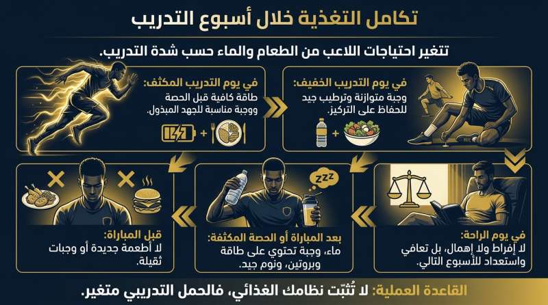 كيف يدمج المدرب التغذية داخل الأسبوع التدريبي