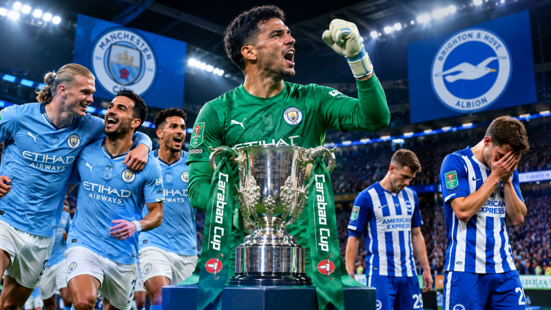 مانشستر سيتي يتأهل إلى ربع نهائي كأس كاراباو بعد تخطي برايتون بركلات الترجيح