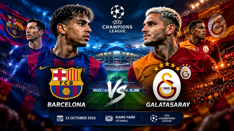 موعد مباراة برشلونة وجلطة سراي في دوري أبطال أوروبا 2026 والقنوات الناقلة