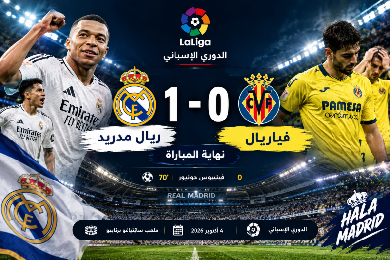 ريال مدريد ضد فياريال: النتيجة النهائية 1 – 0